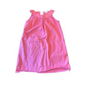 Crewcuts Girls Pink Sleeveless Dress With Pockets & Ruffled Neckline Size L